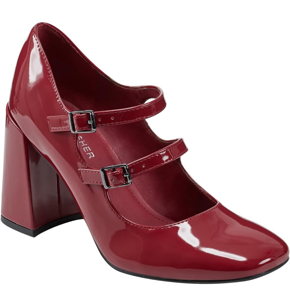 Red Patent Leather Mary Jane Heels